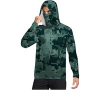 Men's UV Protection Jacket UPF 50+ T-Shirt Long Sleeve Fishing Shirt with Sun Hood and Mask Neck Gaiter Hoodie Tear-Resistant Breathable Ultralight Men's Hoodie Shirt for Outdoor Hiking Fishing, hot