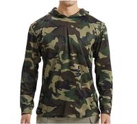 Men's UV Sun Protection Shirt Sale, UPF 50+ Camo Hoodie Long Sleeve Quick Dry SPF Hiking Fishing Shirts Rash Guard Camouflage Tees Moisture Wicking Sport Tops Sweatshirts Plus Size S-XXL