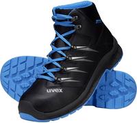 Uvex 2 trend boot, safety shoes S3 SRC, work shoes for men, black/blue, size 11