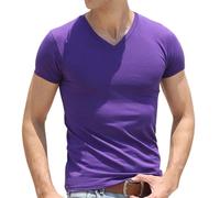 Men's V Neck Athletic T Shirts Lightweight Gym Workout Running Short Sleeve Tee Shirts Moisture Wicking 2025 Mens T Shirt Purple