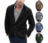 Mens V Neck Cardigans Mens Button Cardigans With Pockets Classic Knitted Pattern Jumper Knitted Sweatshirts Jumpers Vintage Long Sleeve Sweater For Autumn Lapel Gentleman Sweatshirts