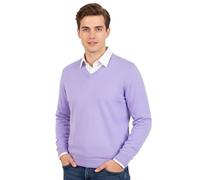 Men's V Neck mere Blend Silk Made in Italy Sweater Paricol Pullover Long Sleeve Merino Wool mere Sweater Beige Blue Grey Knit Winter Clothing Gift, lilac, XXL