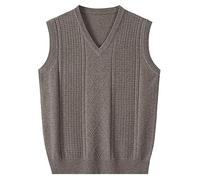 Mens V-Neck Sleeveless Gilet Jumper Vest Classic Casual Knitted Twisted Pullover Regular Fit Winter