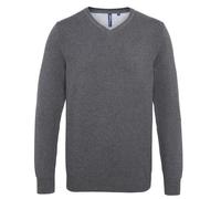 Mens V Neck Sweater Plain Knitted Jumper Long Sleeve Jersey Asquith & Fox
