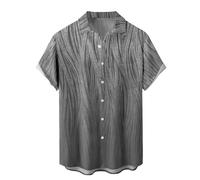 Mens V Neck T Shirt, Men's Casual Cotton Linen Short Sleeve Henley Shirt Summer Lightweight Banded Collar Beach Tops Printed Palmshadow Clothing Family Vacation Shirts Tees