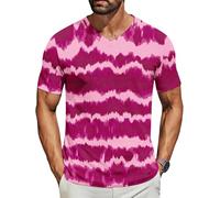 Men's V-Neck Tie Dye T-Shirt,Short Sleeve Casual Top,Breathable Summer Casual Basic Tees Top Regular Fit (Multicolor)