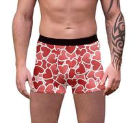 Men's Valentine's Day Novelty Printed Underwear Comfortable Mid Rise Briefs Funny Fitting Shorts for Him Mens Valentine'S Boxers I Love My Wife Boxer Valentines Gifts For Men Husband Gift