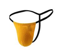 Mens Valentines Gift Basket Mens Sexy Thong Mesh See Through G-Strings Bulge Pouch Panties Backless Jockstrap Underwear Thin Briefs Bikini Beef Flowers Men (Yellow M)
