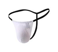Mens Valentines Gift Basket Mens Sexy Thong Mesh See Through G-Strings Bulge Pouch Panties Backless Jockstrap Underwear Thin Briefs Bikini Beef Flowers Men (White L)