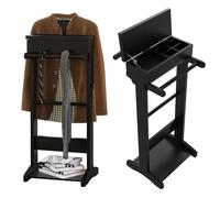Men's Valet Parking Silent Valet Parking, Suit Stand Wooden Shelves, Wardrobe Hangers, Women's Valet Parking Wooden and Metal Hangers, Hangers, Hangers,Black