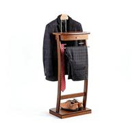 Mens Valet Stand with Drawer & Tray, Wooden Valet Stand Clothes Organizer, Antique Walnut Coat Rack, For Home Entryway Living Room Bedroom Office