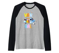 Mens Van Gal Camping Adventure Campervan Van Life Raglan Baseball Tee