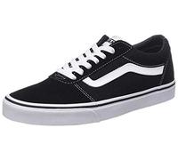 Mens Vans Size 7.5, Ward Sneaker Black & White Suede Canvas Lace Up Shoes, Low Top Men's Trainers, Lightweight Sports Shoes by Vans Active Wear Range (7.5 UK)
