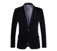 Men's Velvet Blazer - Blue Velvet Slim Fit Suit Jacket - Single Button Formal Velvet Tuxedo - Luxury Velvet Party Jacket - Elegant Slim Fit Evening Wear - Premium Velvet Material for Comfortable Fit
