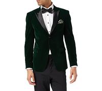 Mens Velvet Tuxedo Dinner Jacket Retro Smoking Coat Formal Tailored Fit Blazer[BLZ-Dinner-MAK-Green,Racing Green,Chest UK 36 EU 46]