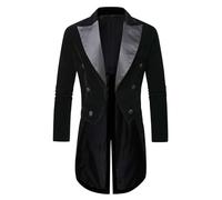 Mens Velvet Tuxedo Tailcoat Elegant Lapel Collar Wedding Blazer Coat | Velvet Tuxedo Tailcoat with Satin Lapel,Formal Wedding Suit,Elegant Stage Costume for Banquets,Concerts