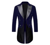 Mens Velvet Tuxedo Tailcoat Elegant Lapel Collar Wedding Blazer Coat | Velvet Tuxedo Tailcoat with Satin Lapel,Formal Wedding Suit,Elegant Stage Costume for Banquets,Concerts