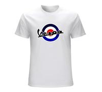 Men's Vespa Target Lambretta Vintage Old School Graphic Top Printed T Shirt White XL