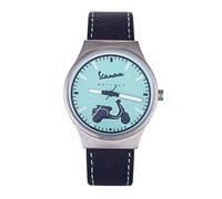 Men's Vespa watches Analog Watch with Blue dial, Quartz Movement and Blue Leather Strap. 100% Made in Italy Model VA-IR04-SS-05GR-CP.