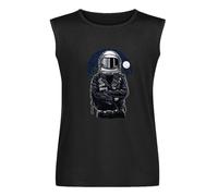 Men's Vest Astronaut Punk Rock Art Men's Unisex Tees Men's Sleeveless T Shirt Casual Tops Clothing Black L