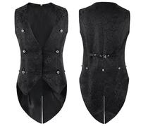 Men's Vest Gothic Vest Stage Costume - Jacquard Swallowtail Vest - XXXL