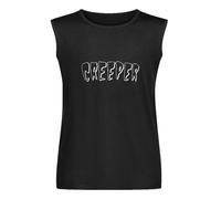 Men's Vest Tank Creeper Death Card Horror Punk Band Music Merch The Stranger Al Men's Sleeveless T Shirt Casual Tops Clothing Black