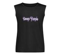 Men's Vest Tank Deep Purple Band Logo Men's Vest Sleeveless T Shirt Casual Tops Clothing Black XXL