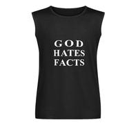 Men's Vest Tank FlesiciateGod Hates Facts Design Men's Sleeveless T Shirt Casual Tops Clothing Black 3XL