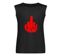 Men's Vest Tank Fuk You Middle Finger Funny Brave Offensive Novelty Printing Pattern Men's Sleeveless T Shirt Casual Tops Clothing Black L