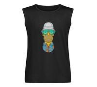 Men's Vest Tank HST Simpsons Men's Sleeveless T Shirt Casual Tops Clothing Black