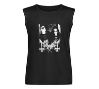 Men's Vest Tank Mayhem Dead Morbid Norwegian Metal Euronymous Hellhammer Watain Men's Sleeveless T Shirt Casual Tops Clothing Black S
