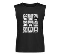 Men's Vest Tank Prison Horror Halloween Michael Myers Chucky Jason Horror Movie Men's Sleeveless T Shirt Casual Tops Clothing Black M