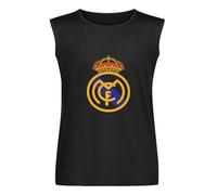 Men's Vest Tank Real Madrid C F Geek Men's Vest Sleeveless T Shirt Casual Tops Clothing BlackM