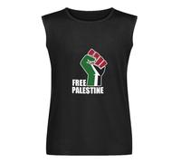 Men's Vest Tank T-Shirt Shirt Politic J238 Free Palestine Palestine Free Flag Fist Men's Sleeveless T Shirt Casual Tops Clothing Black XL