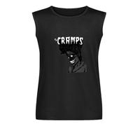 Men's Vest TankCramps Men's Cramps Bad Music Yellow Tops Tee T Shirt Men's Sleeveless T Shirt Casual Tops Clothing Black XL