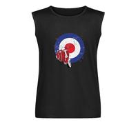 Men's Vest TankDistressed Mod Scooter Logo Mens Funny T Shirt Vespa Lambretta Bike Retro Men's Sleeveless T Shirt Casual Tops Clothing Black 3XL