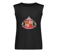 Men's Vest TankKongkong Mens Sunderland AFC Logo Tee Sweatshirt Men's Sleeveless T Shirt Casual Tops Clothing Black S