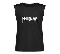 Men's Vest TankMen Tshirt Short Sleeve Manowar T Shirt Fashion Letters Print Tops Casual Fashion Tees Ropa Hombre Camisetas Black 3XL