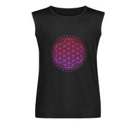 Men's Vest TankSacred Geometry Flower of Life - Psychedelic Occult Design Men's Sleeveless T Shirt Casual Tops Clothing Black L