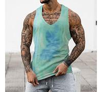 Mens Vest Tops - Male Spring And Summer Tie Dye Tank Oversized Breathable Strapless Sleeveless Top