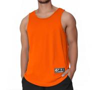 Men's Vests Bodybuilding Athletic Summer Workout Tank Top Gym Essentials Fitness Tanks Sleeveless Vest Quick Dry Streetwear Oktoberfest Blouse Men Designer Clothes (Orange, XXXXXL)
