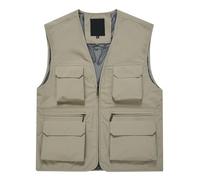 Mens Vests Cargo Outdoor Work Safari Hunting Fishing Travel Photo Mesh Waistcoat Vest Gilet Multi Pockets - Biker Style Fashion Cowboy Waistcoats V Neck Casual Classic Vintage, Stab Vest For Men