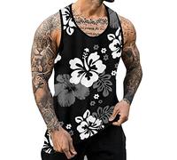 Mens Vests - Mesh Comfortable Printing 3D Digital Printing Casual Loose Men'S Tank Top (Black S)
