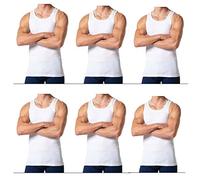 Mens Vests Sleeveless Blues Vests For Men UK Pack Mens Vest Tops Summer Vest Men Vest Tops For Men Mens Vest Tops Mens Summer Vests Mens Tank Top Vest -White Pack Of 6-4XL