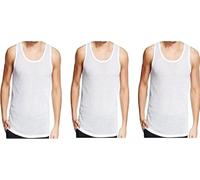 Mens Vests Sleeveless Summer Fishnet Casual Tank Top Mesh Ice Pack Vest For Men -Plain White-Pack Of 3-XXL