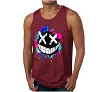 Mens Vests Summer Beach Tank Tops Tropical Hawaiian Funny Print Sleeveless Shirts Muscle Tees Vacation Shirts Crewneck Loose Fit T-Shirt Baggy Tee Trendy Outfits Streetwear