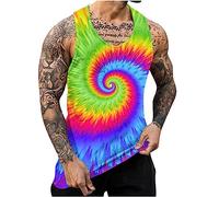 Men's Vests UK Clearance Workout Bodybuilding Tank Tops Athletic Training Gym Shirts Vest Cotton 3D Printed Tank Top Breathable Sleeveless Fitness Muscle T-Shirt M-6XL