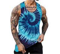 Men's Vests UK Clearance Workout Bodybuilding Tank Tops Athletic Training Gym Shirts Vest Cotton 3D Printed Tank Top Breathable Sleeveless Fitness Muscle T-Shirt M-6XL