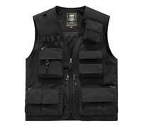 Men's Vests UK Summer Sleeveless Cargo Outdoor Work Vest Solid Color Classic Fit Coats Safari Hunting Fishing Travel Photo Mesh Waistcoat for Mens Outdoor Multi Pockets Gilet