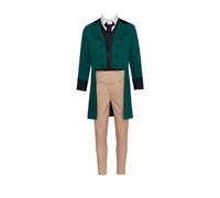 Men's Victorian Fancy Outfit 18th Century Regency Tailcoat Vest Costume (S, STYLE 4-Green)